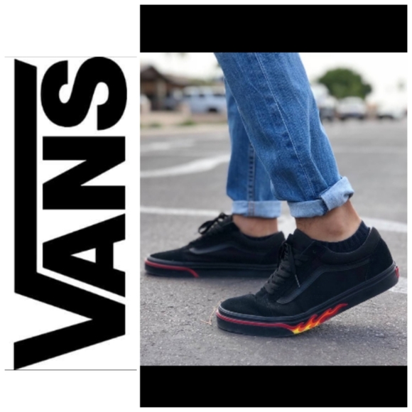 vans old skool flame wall